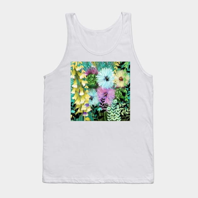 Candy Floral Forest Meadow Tank Top by Hyssopartz